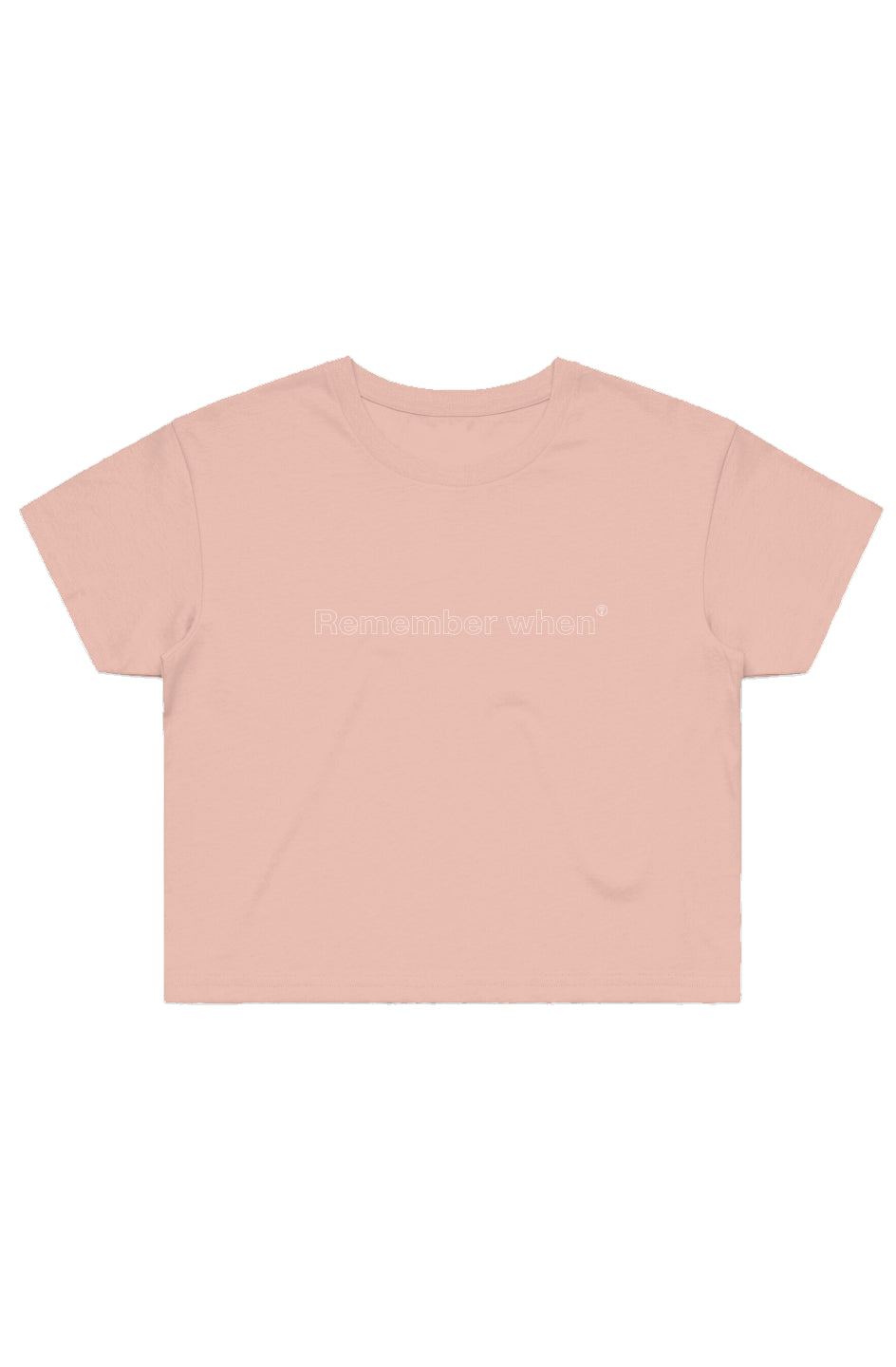RememberWhen? Classic Crop Tee Pale Pink/White
