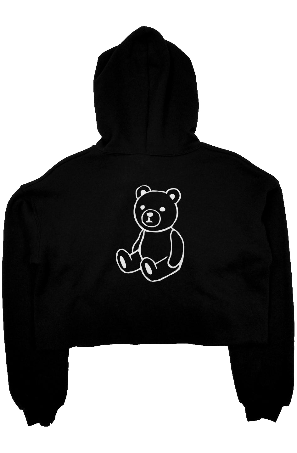 RememberWhen? Big Bear crop fleece hoodie Black