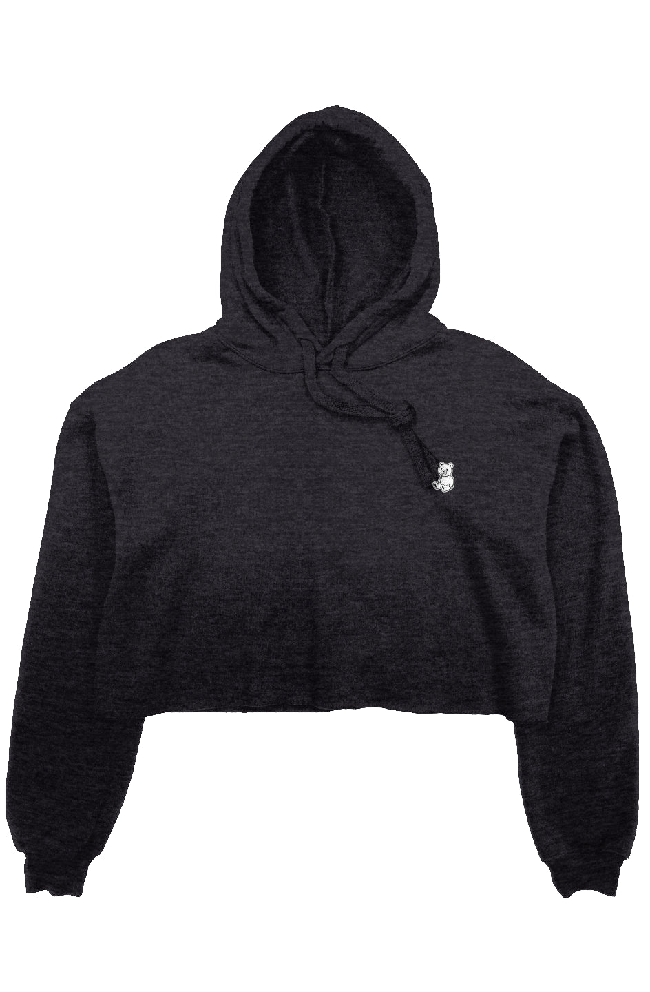 RememberWhen? Big Bear crop fleece hoodie dark hea