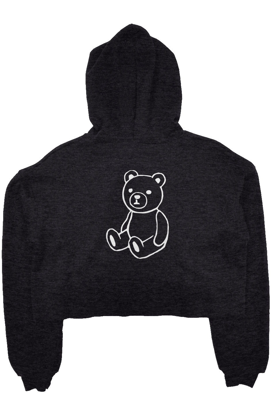 RememberWhen? Big Bear crop fleece hoodie dark hea