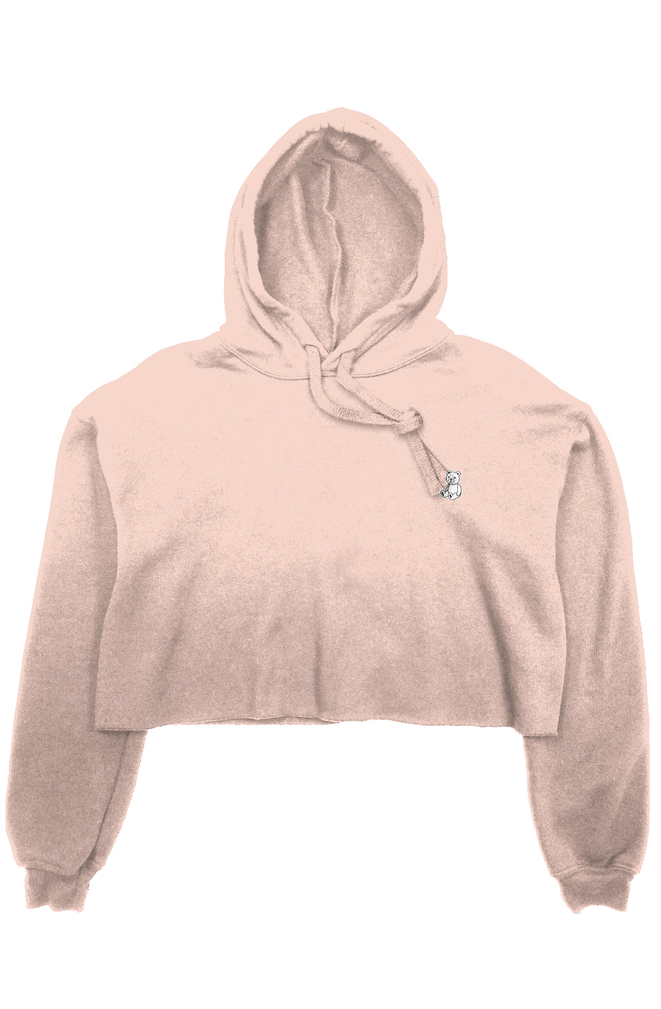 RememberWhen? Big Bear crop fleece hoodie Peach