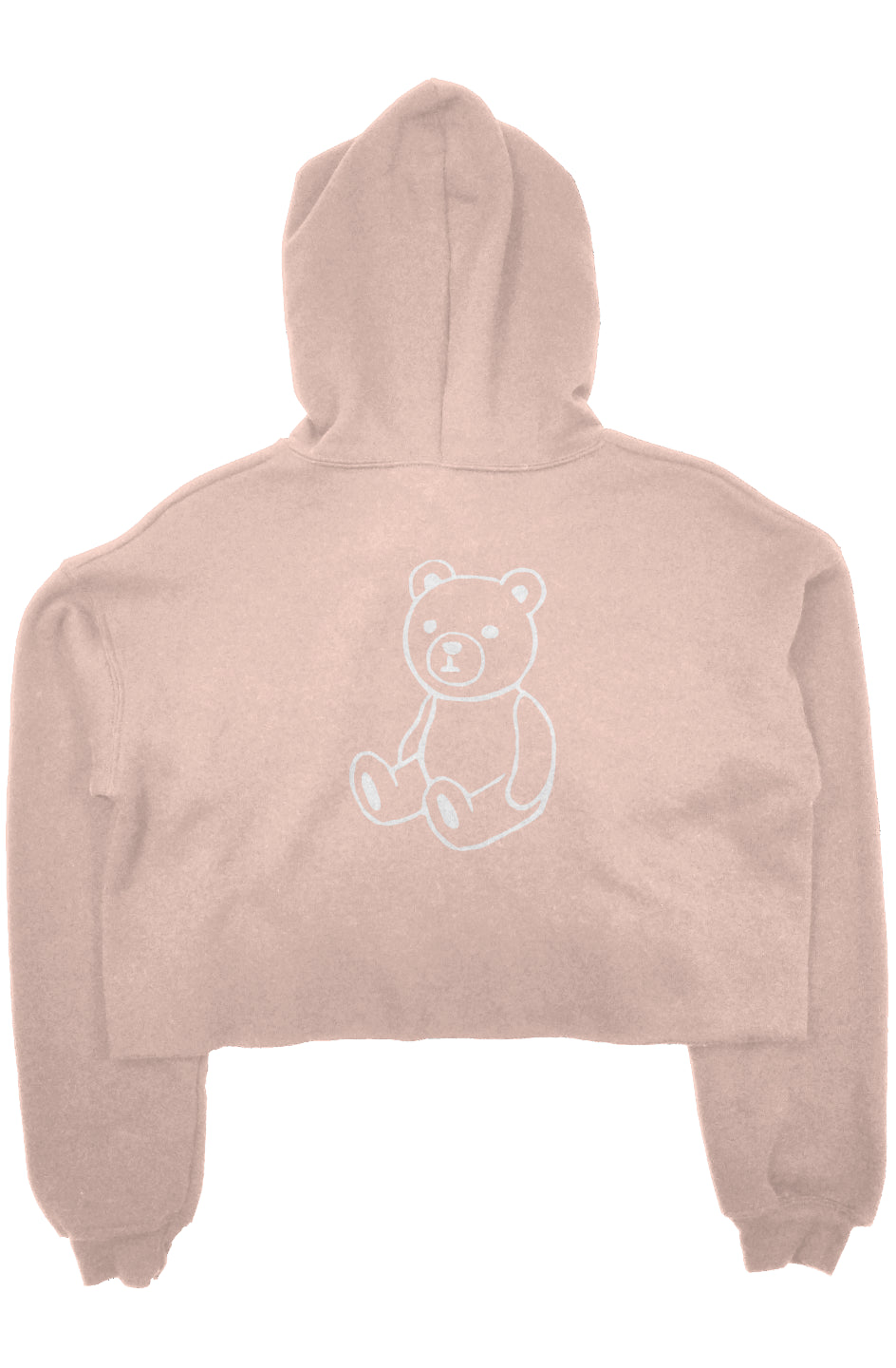 RememberWhen? Big Bear crop fleece hoodie Peach