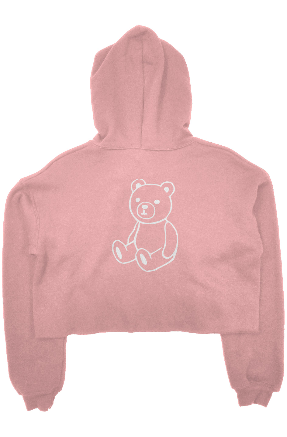 RememberWhen? Big Bear crop fleece hoodie Pink