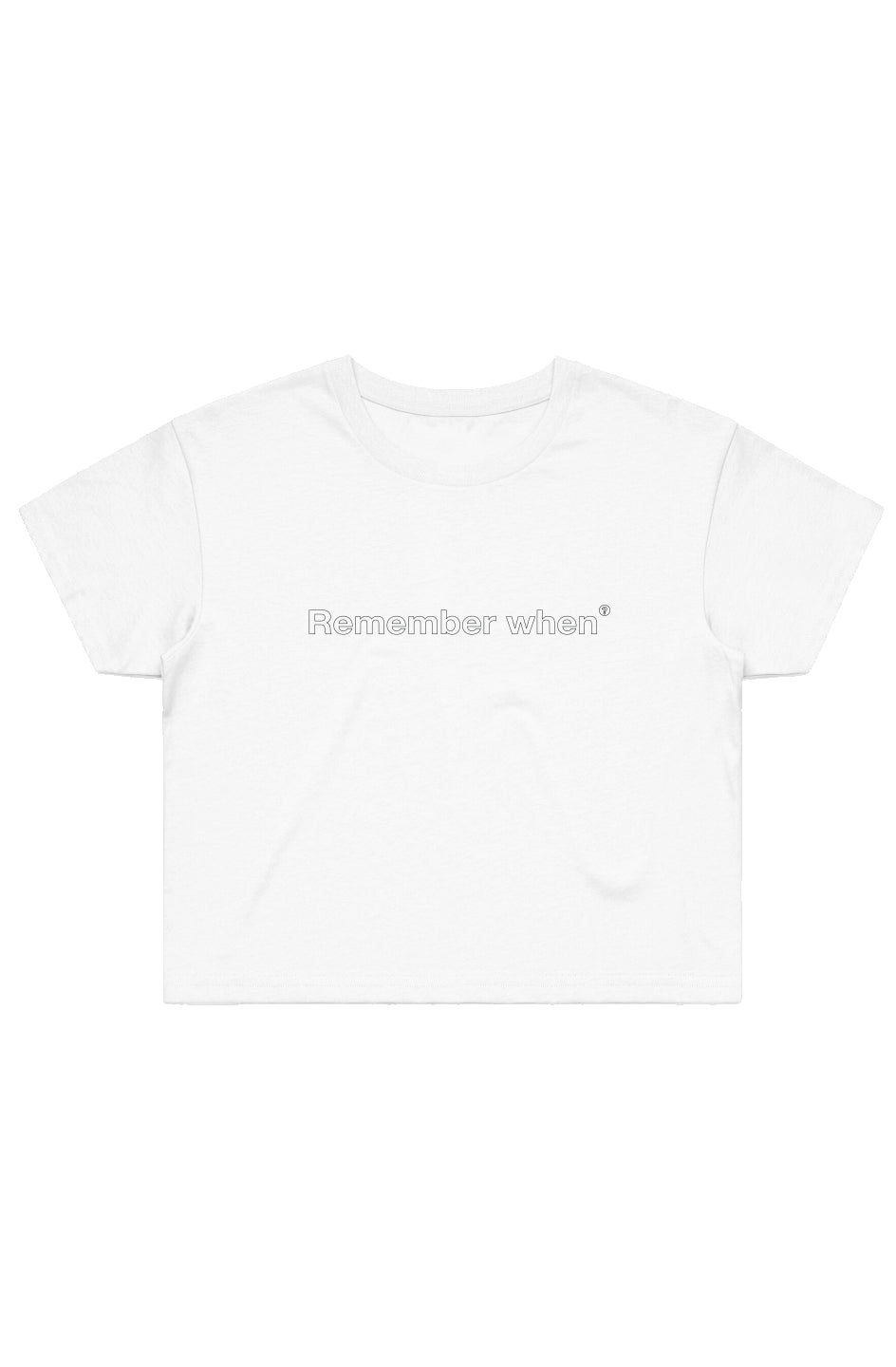 RememberWhen? Classic Crop Tee White