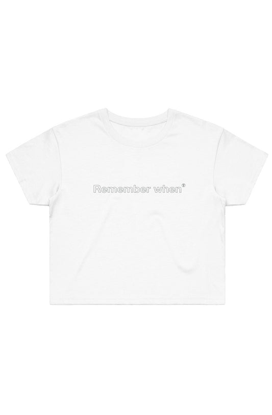 RememberWhen? Classic Crop Tee White