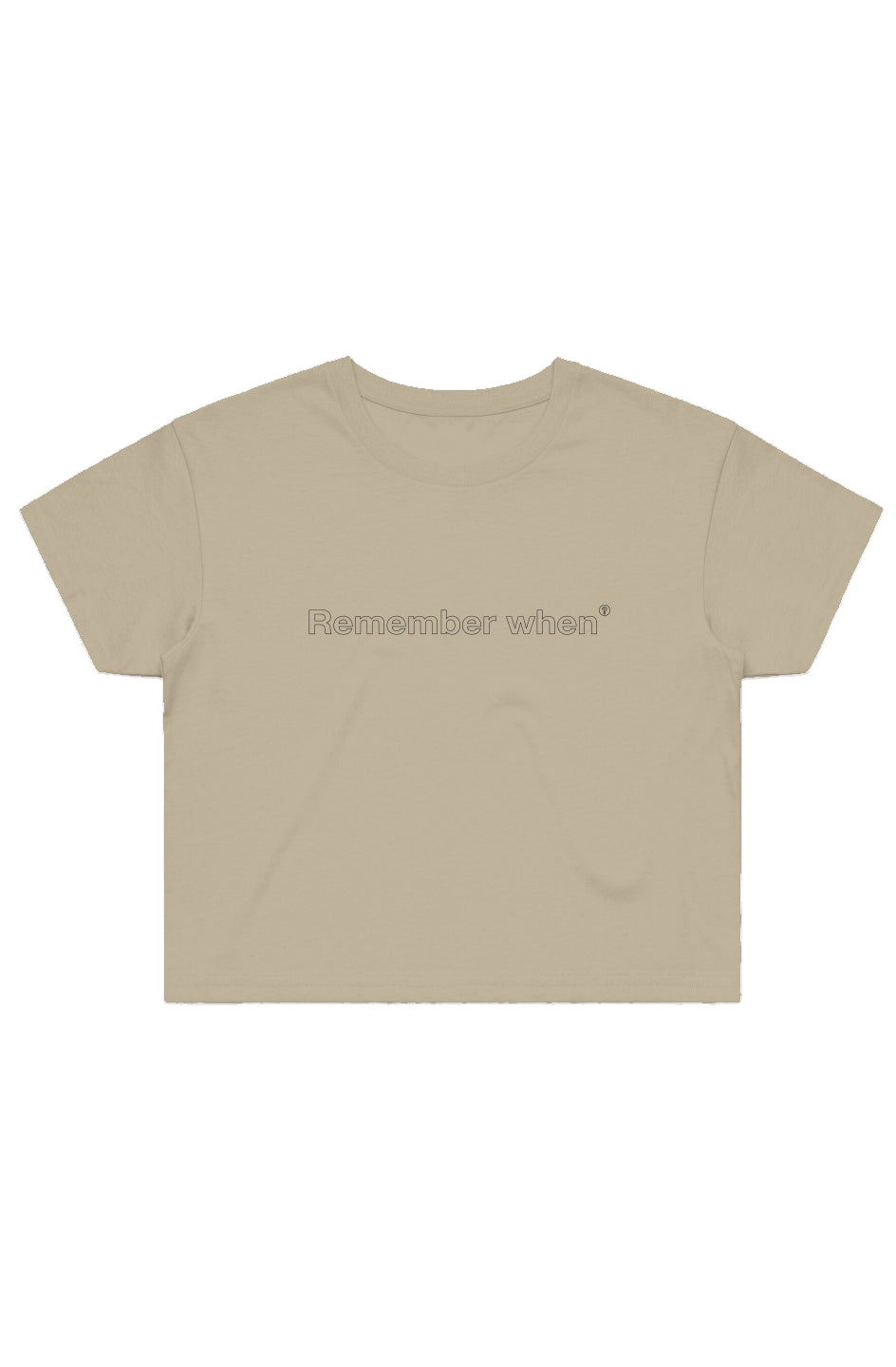 RememberWhen? Classic Crop Tee Sand