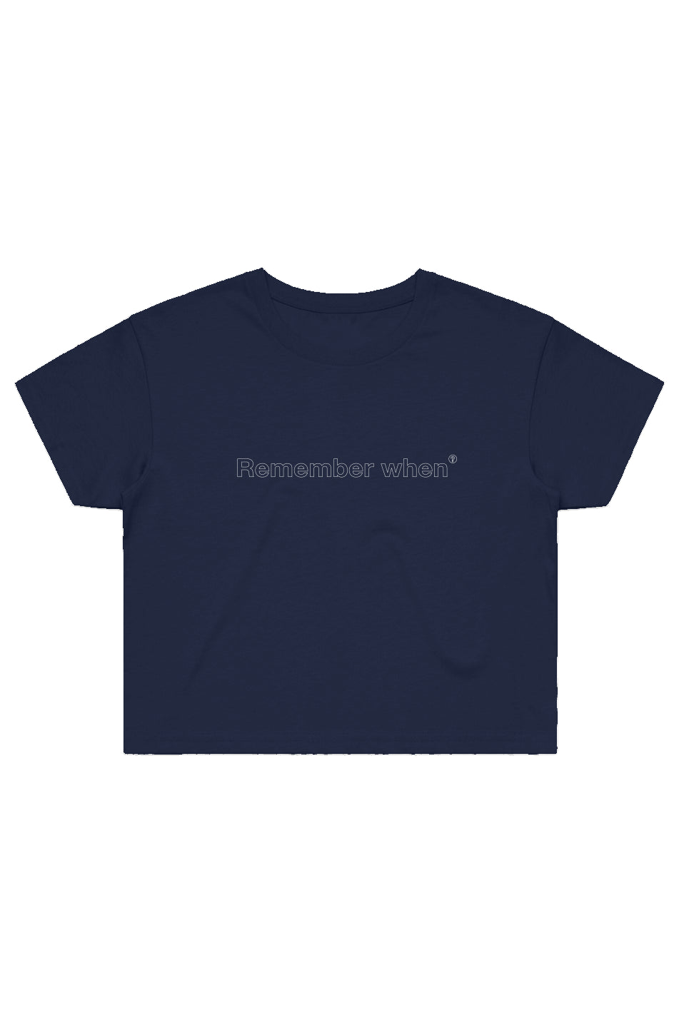 RememberWhen? Classic Crop Tee Navy