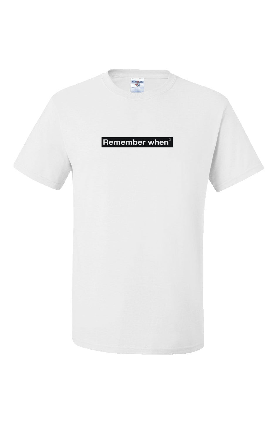 RememberWhen? Block Logo Dri-Style Tee White