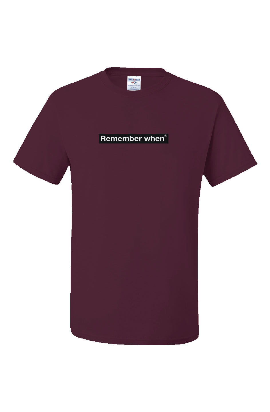 RememberWhen? Block Logo Dri-Style Tee Maroon